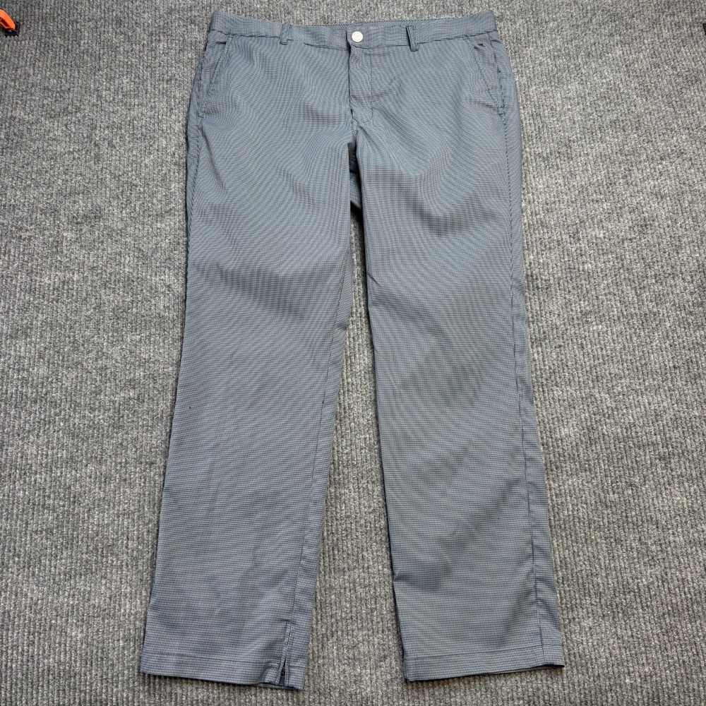 Bonobos Maide Golf Pants Mens 38x32 Blue Houndstooth Straight Performance Preppy - Picture 2 of 13